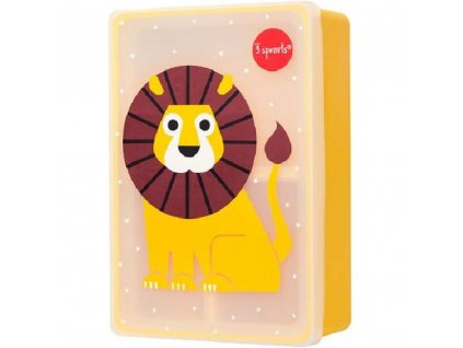 Kids lunch box LION 20 cm, yellow, 3 Sprouts