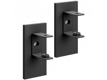 Wall bracket LINEA, set of 2, black, stainless steel, Zack