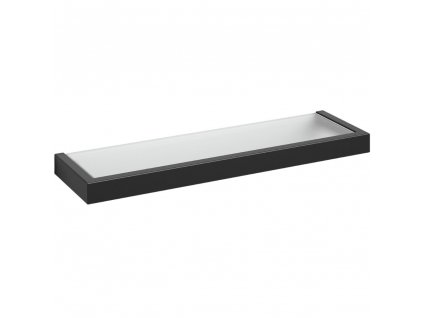 Bathroom shelf LINEA 46 cm, black, stainless steel/glass, Zack