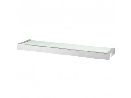 Bathroom shelf LINEA 46 cm, matt, stainless steel/glass, Zack