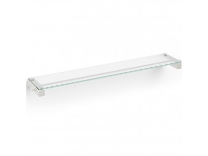 Bathroom shelf CARVO 66 cm, white, stainless steel/glass, Zack
