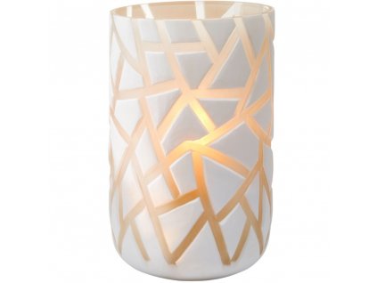 Pillar candle holder VAL 30 cm, white, glass, Philippi