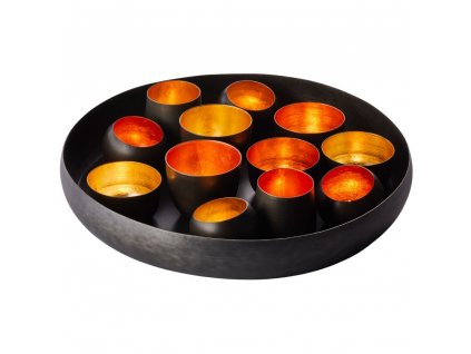 Tealight holder SANTA LUCIA 43 cm, black, iron, Philippi