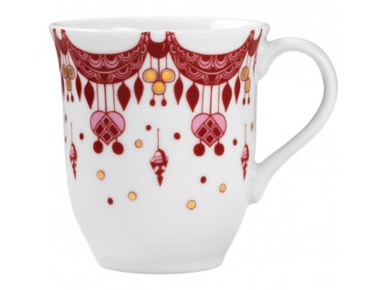 Mug GUIRLANDE 350 ml, red, porcelain, Bjørn Wiinblad