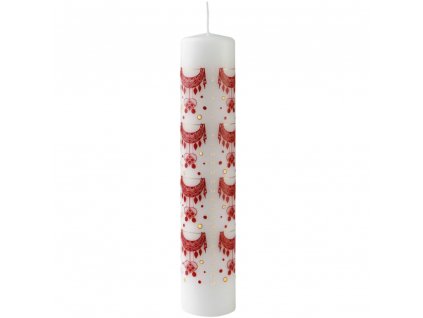 Pillar candle GUIRLANDE 25 cm, red, Bjørn Wiinblad