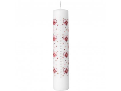 Pillar candle GUIRLANDE 25 cm, red, Bjørn Wiinblad