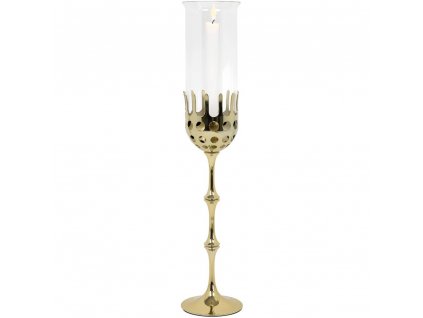 Dinner candle holder HURRICANE 55 cm, brass, Bjørn Wiinblad