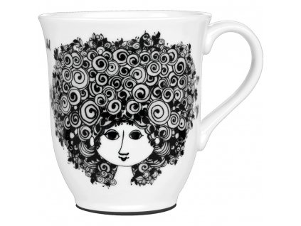 Tea cup ROSALINDE 350 ml, black, porcelain, Bjørn Wiinblad