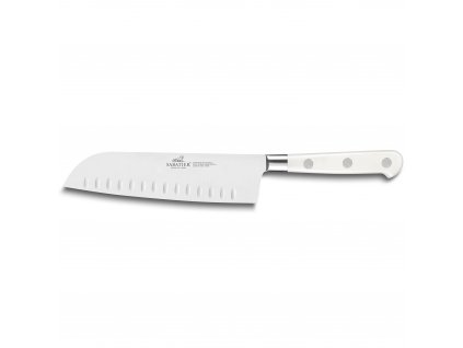 Santoku knife TOQUE 18 cm, stainless steel rivets, white, Lion Sabatier