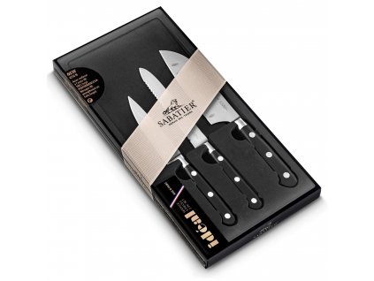 Knife set IDÉAL PRÉPARER, set of 3, stainless steel rivets, Lion Sabatier