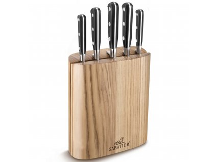 Knife block BORNEO, with knives IDÉAL, set of 6, Lion Sabatier