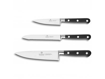 Knife set IDÉAL PRÉPARER, set of 3, stainless steel rivets, Lion Sabatier