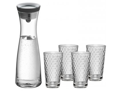 Water carafe BASIC 1 l + water glass, set of 5 pcs, glass, WMF