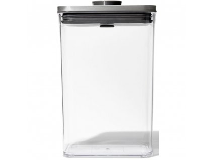 Kitchen storage jar POP STEEL 2,6 l, rectangle, plastic, OXO
