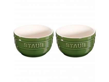 Ramekin 9 cm, sada 2 ks, zelená, keramika, Staub