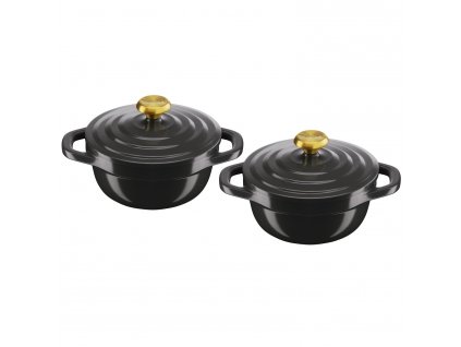 Casserole pot AIR MINI E255S255 11 cm, set of 2, 450 ml, black, aluminium, Tefal