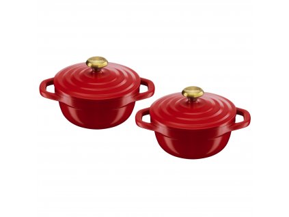 Casserole pot AIR MINI E254S255 11 cm, set of 2, 450 ml, red, aluminium, Tefal