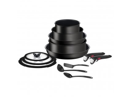 Cookware set INGENIO UNLIMITED L7639543, set of 13, black, aluminium, Tefal