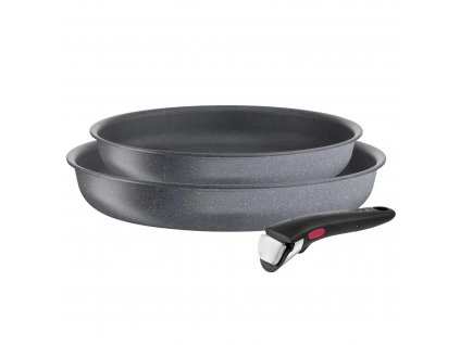 Pan set INGENIO NATURAL FORCE L3969202, set of 3, grey, aluminium, Tefal