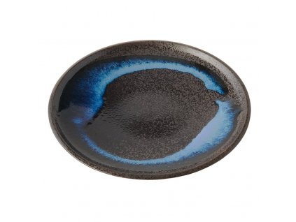 Tapas plate BLUE BLUR 17 cm, blue, ceramics, MIJ