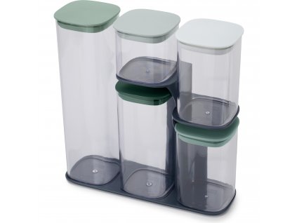 Kitchen storage jar PODIUM 5 81128, set of 5 pcs + stand, plastic, Joseph Joseph