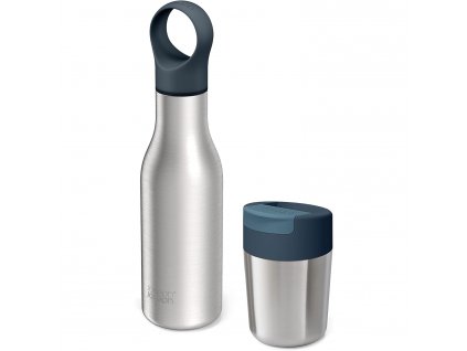 Thermos flask LOOP&SIPP 81129 500 ml, + termos mug 340 ml, blue, stainless steel, Joseph Joseph