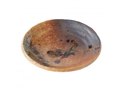 Saucer WABI SABI 13 cm, brown, ceramics, MIJ