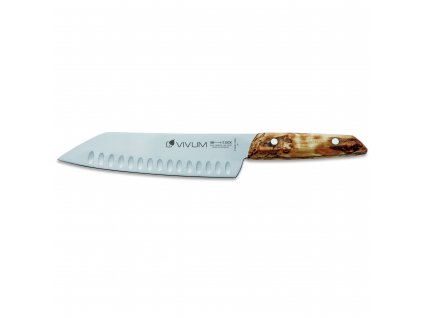 Santoku knife VIVUM 18 cm, steel, brown, F.DICK