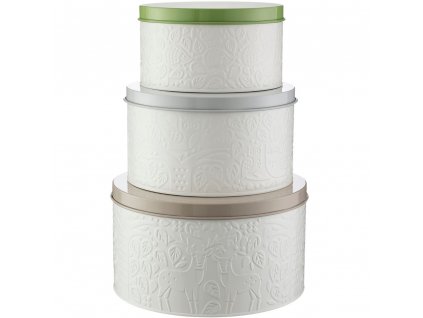 Cake tin IN THE FOREST, set of 3, creme, steel, Mason Cash