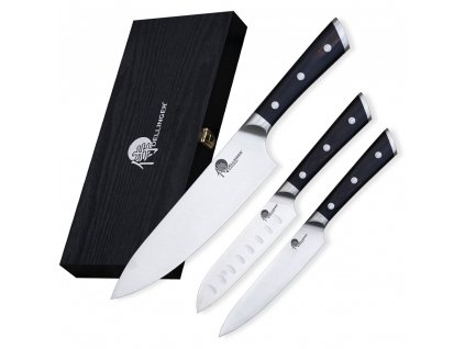 Knife set EASY, set of 3 pcs, with sharpener, Dellinger