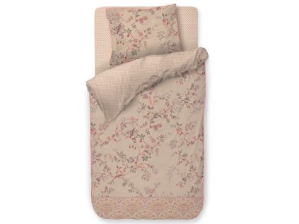 Single bedding set AMOR DE DIOS 140 x 200 cm, sand, cotton percale, Pip Studio