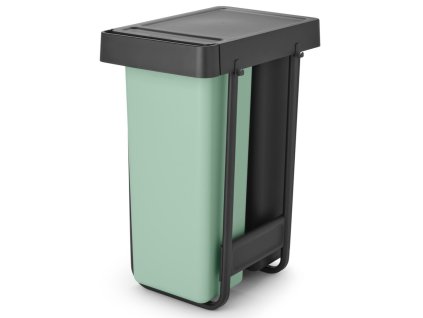 Built-in waste bin SORT & GO 2x 30 l, dark grey / jade green, plast, Brabantia