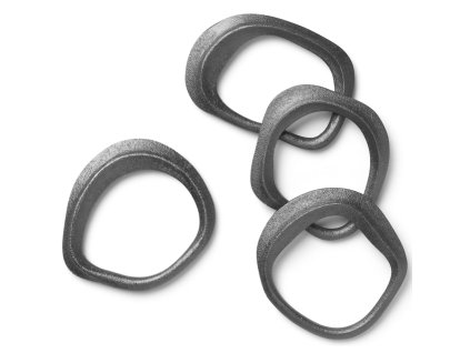 Napkin ring FLOW 7 cm, set of 4 pcs, black, brass, ferm LIVING