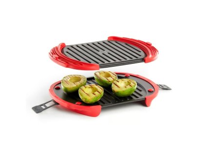 226116 gril do mikrovlnne trouby 27 x 21 cm cervena silikon lekue