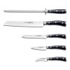 Knife block set CLASSIC, 10 pcs, with honing rod and meat fork, black, Wüsthof