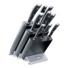 Knife block set CLASSIC, 10 pcs, with honing rod and meat fork, black, Wüsthof