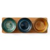 Tapas bowl, set of 3 pcs, with tray , black, Bitz