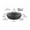 Serving pan NEVERSTICK3 28 cm, 3,5 l, with lid, Eaziglide