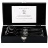 Table spoon set LUXURY 6 pcs, black, ebony handle, Laguiole