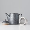 Teapot BLACK SCROLL 450 ml, ceramics, MIJ