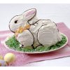 Cake pan 3D EASTER BUNNY, silver, Nordic Ware