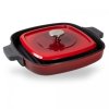 Grill pan IND 24 cm red, with lid, iron, Woll