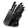 Knife block set CLASSIC, 13 pcs, with honing rod and scissors, black, Wüsthof