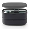 Lunch box LUNCHBOX TO GO 1 l, with cutlery, black, Lékué