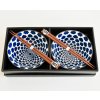 Dining bowl WHITE WITH BLUE CLOUD 400 ml, set of 2 pcs with chopsticks, MIJ