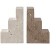 Bookend STAIR CUBE, travertine/limestone, Printworks