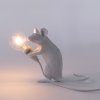 Table lamp MOUSE SITTING 12,5 cm, USB socket, white, Seletti