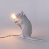 Table lamp MOUSE SITTING 12,5 cm, USB socket, white, Seletti