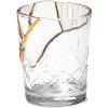 Water glass KINTSUGI 1, 10 cm, clear glass and gold, Seletti