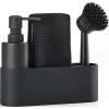 Dishwashing set SINGLES, with ceramic dispenser, 4 pcs, black, Zone Denmark